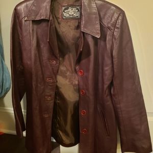 Marroon/brown leather jacket